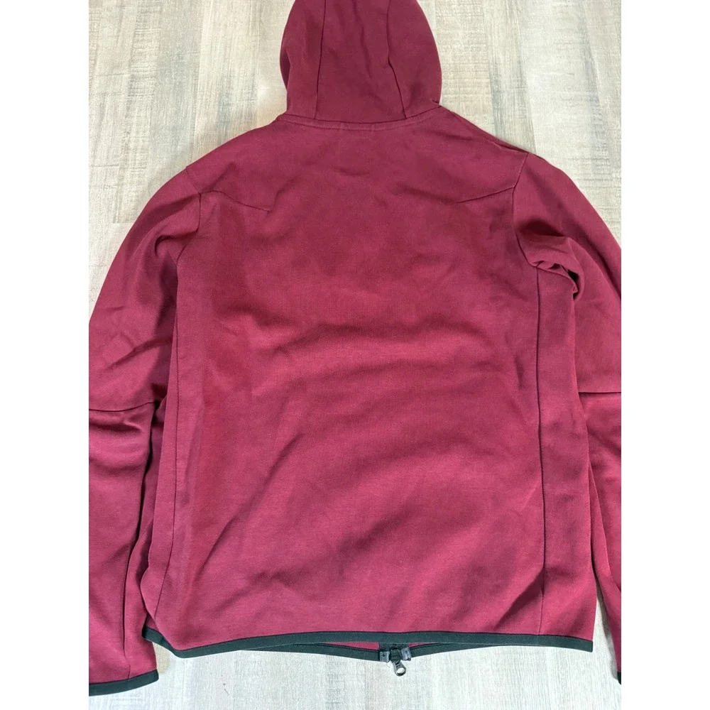Nike Tech Fleece Full Zip Hoodie Jacket Burgundy Maroon CU4489-638 Mens Medium
